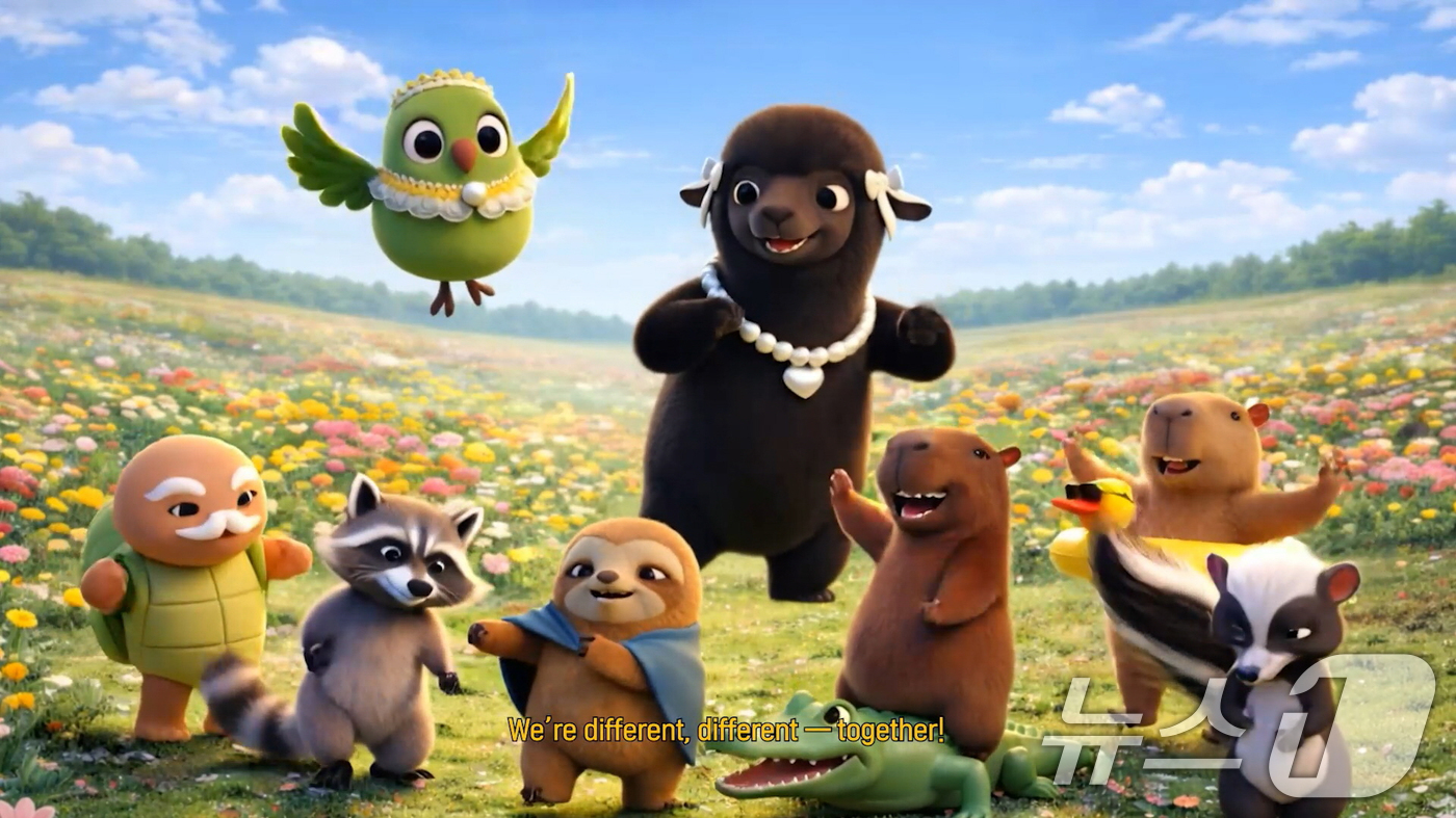 (서울=뉴스1) = 에버랜드가 실제 뿌빠타운에 살고 있는 동물들을 AI 기술로 캐릭터화하여 이들의 모험과 우정 스토리를 다룬 애니메이션 영상을 지난 17일 공개했다. (삼성물산 제 …