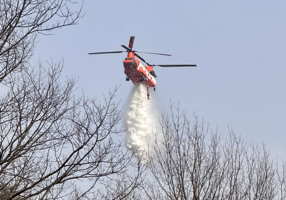 함양 산불 산림청 치누크 진화헬기 출동