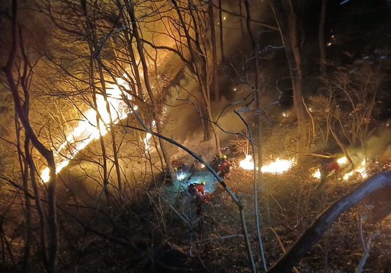 함양 산불과의 사투