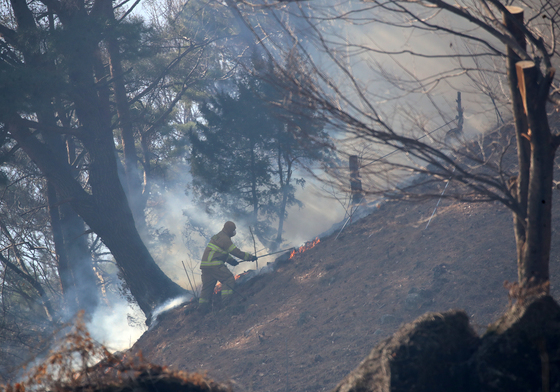 경남 밀양 삼랑진읍 산불 확산…소방청, '국가소방동원령' 발령