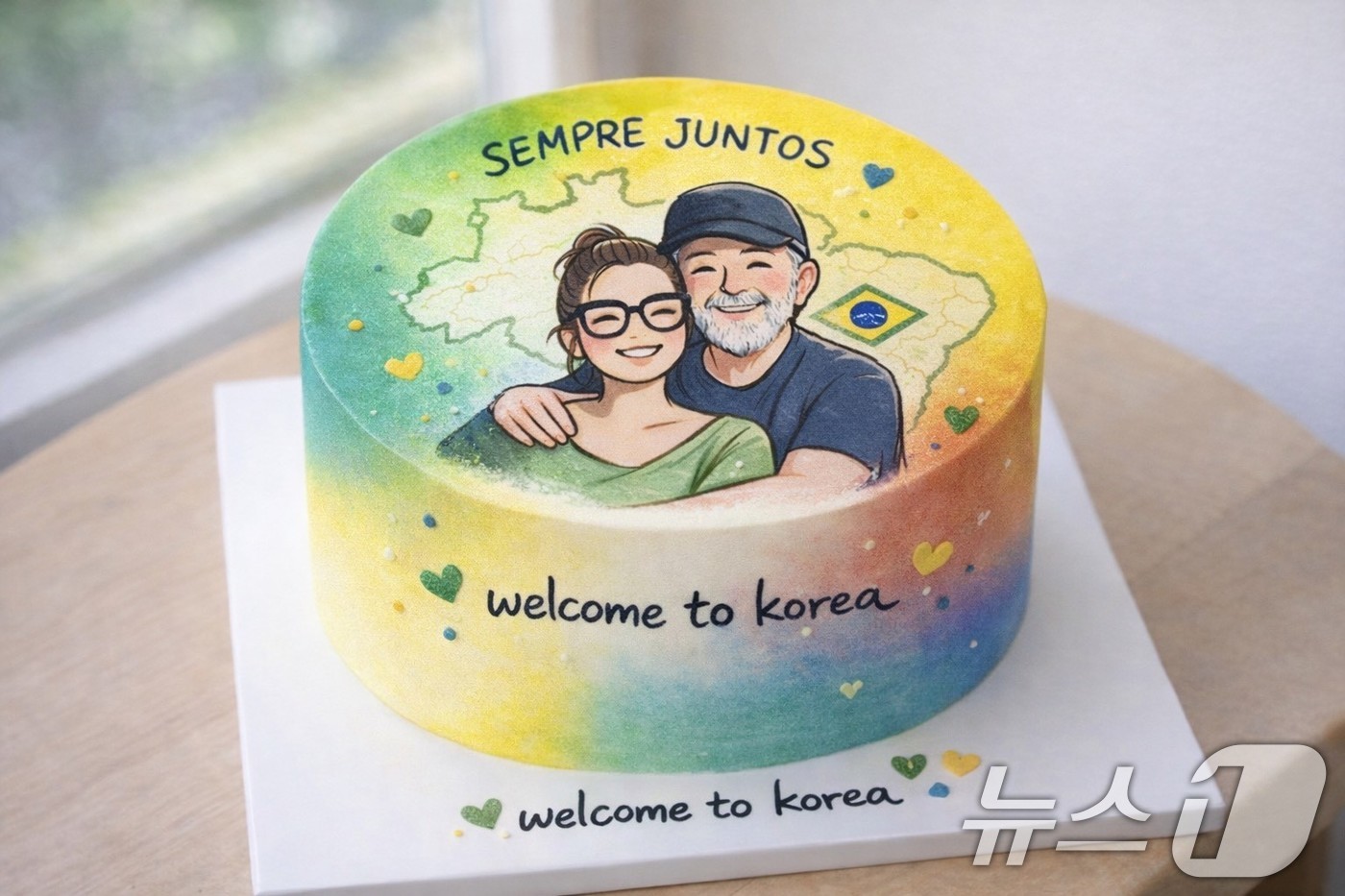 (서울=뉴스1) 이재명 기자 = 청와대는 23일 루이스 이나시우 룰라 다 시우바 브라질 대통령 내외가 머무는 숙소에 드로잉 케이크를 준비했다고 밝혔다.룰라 대통령 내외를 위한 드로 …