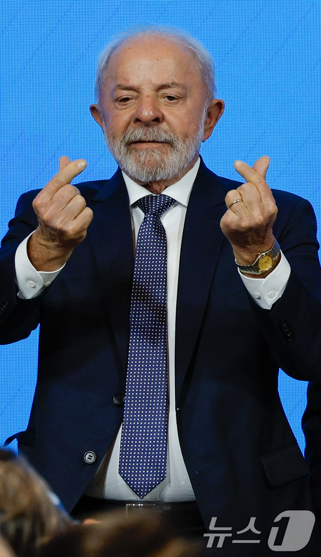 (서울=뉴스1) 안은나 기자 = 루이스 이나시우 룰라 다 시우바(Luiz Inácio Lula da Silva) 브라질 대통령이 23일 오후 서울 중구 롯데호텔에서 열린 한-브라질 …