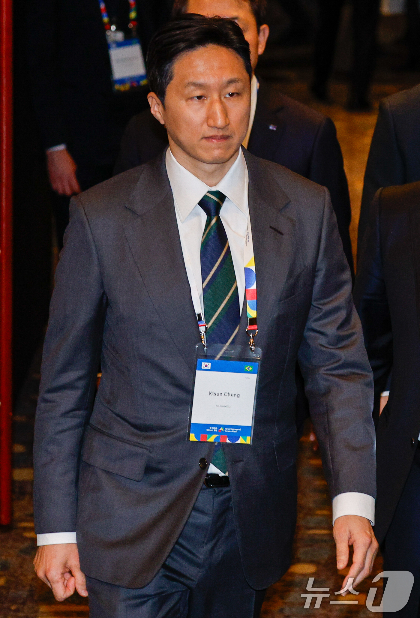 (서울=뉴스1) 안은나 기자 = 정기선 HD현대 회장이 23일 오후 서울 중구 롯데호텔에서 열린 한-브라질 비지니스 포럼에 참석하고 있다. 2026.2.23/뉴스1