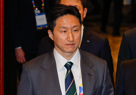 포럼 참석하는 정기선 HD현대 회장