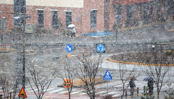 무주서 눈길에 미끄러진 승용차, 나무에 '쾅'…운전자 경상