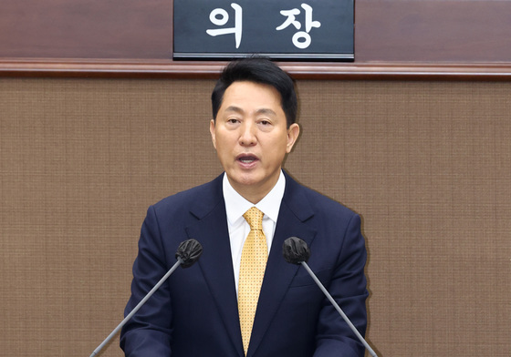 주요업무 소개하는 오세훈 시장