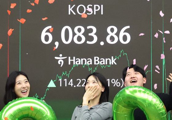 코스피, 종가 기중 6000선 돌파