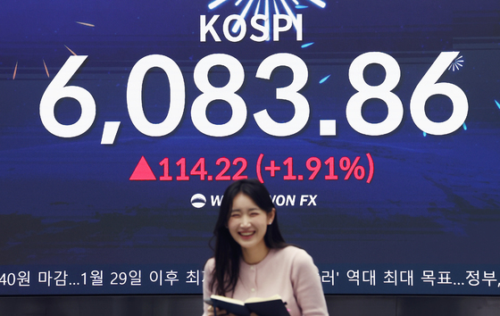 코스피, 6000선 안착하며 장 마감