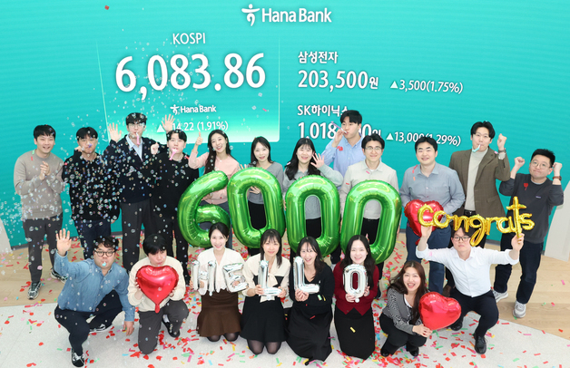 코스피 종가 사상 첫 육천피 돌파