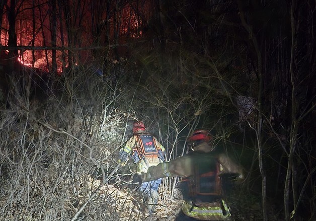 영주 야산에 공군 F-16C 추락…조종사 비상탈출·경상