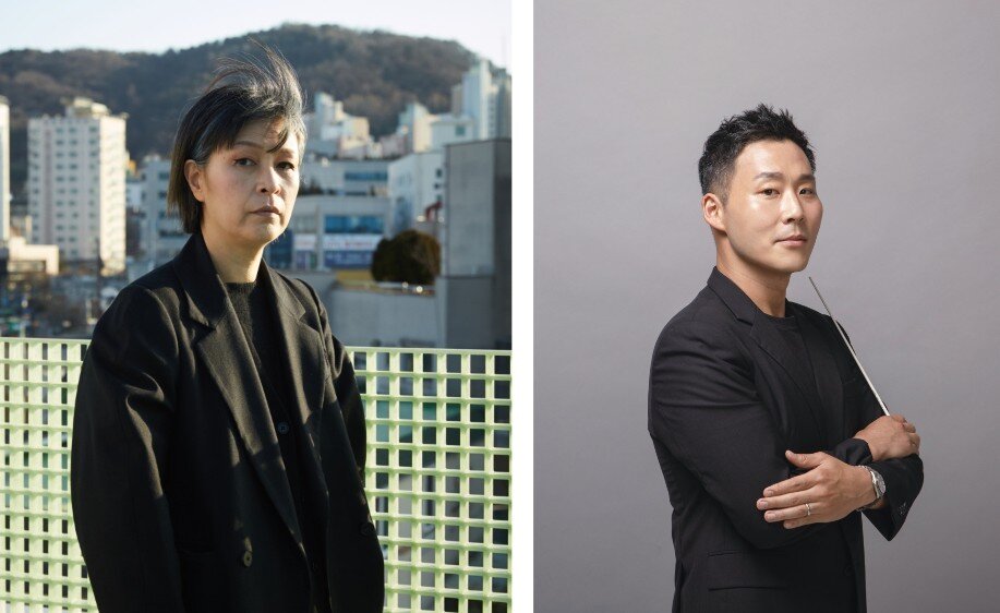 본문 이미지 - 양혜규 작가(왼쪽). 사진: Kyungmok Seok / 이얼 지휘자, 사진: Lim Hak Hyun (이미지 제공: 국제갤러리)
