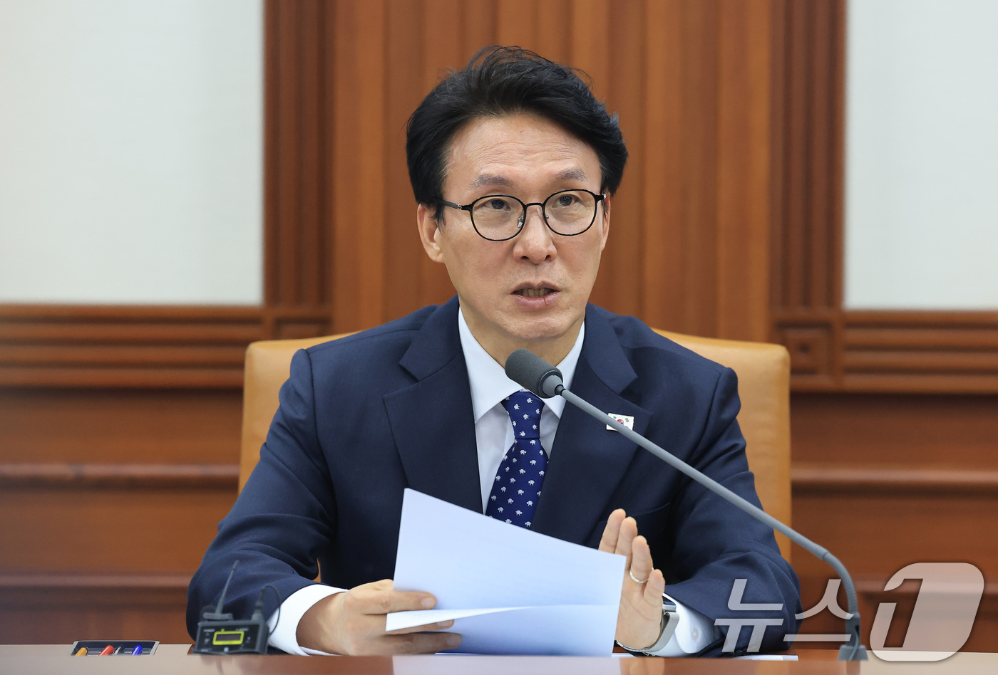 (서울=뉴스1) 임세영 기자 = 김민석 국무총리가 26일 서울 종로구 정부서울청사에서 열린 민-관 대테러 업무혁신 TF 2차 회의에서 모두발언을 하고 있다. 2026.2.26/뉴스 …