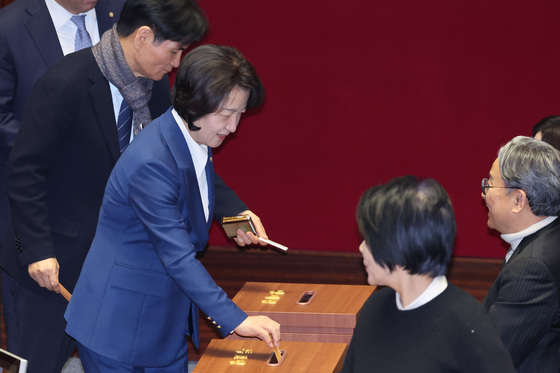 법왜곡죄 개정안 투표하는 추미애