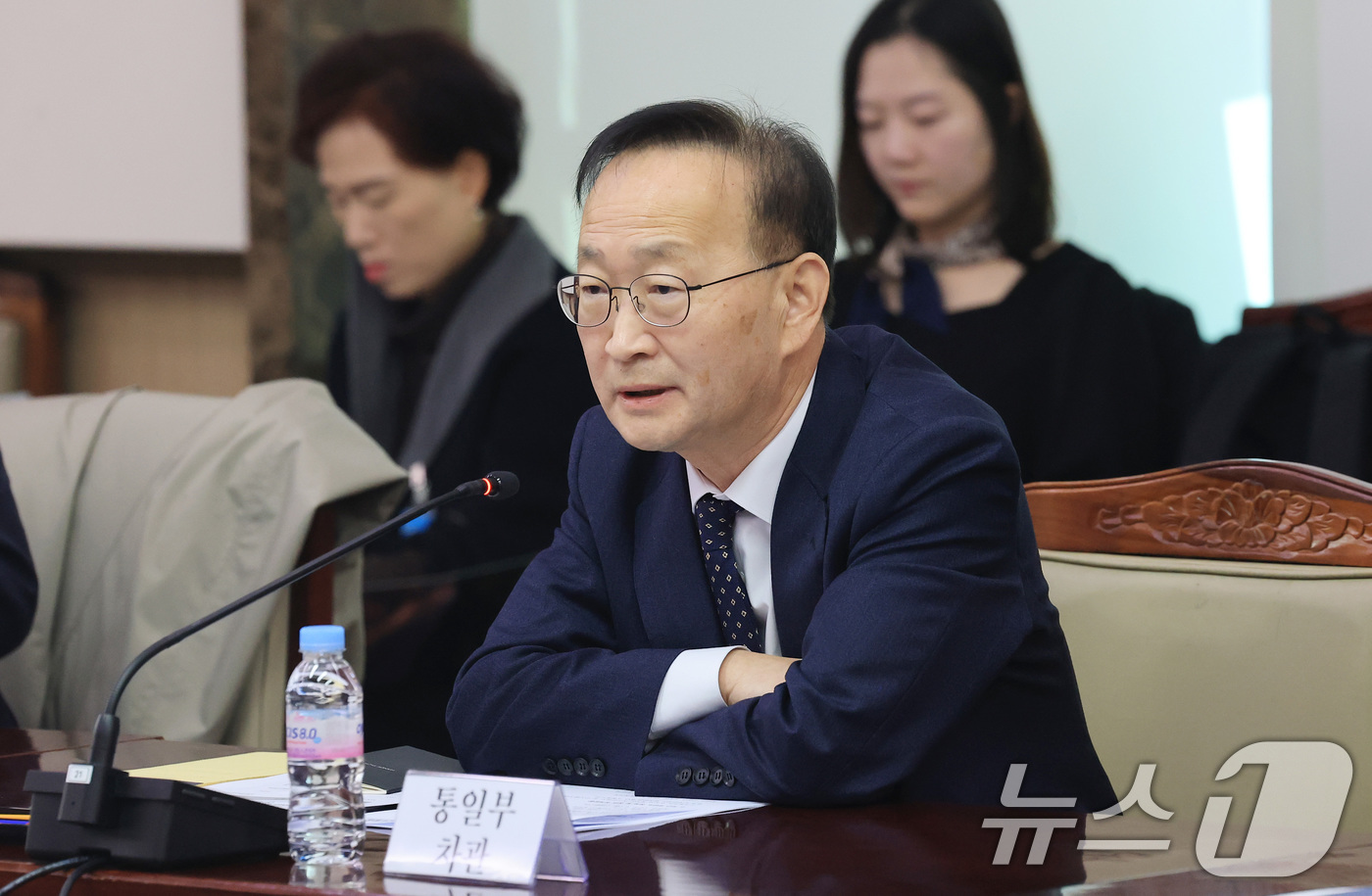 (서울=뉴스1) 임세영 기자 = 김남중 통일부 차관이 27일 서울 종로구 정부서울청사에서 열린 2026년 지방자치단체 남북교류협력 정책협의회에서 모두발언을 하고 있다. 2026.2 …