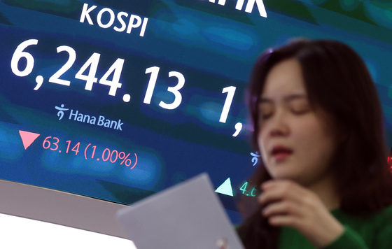 코스피 1% 하락…6,244.13 마감