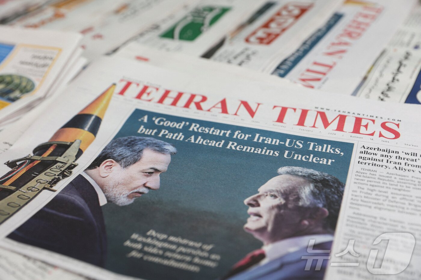본문 이미지 - 이란 현지 매체 테헤란타임스의 美-이란 핵협상 보도. 2025.02.07 ⓒ 로이터=뉴스1