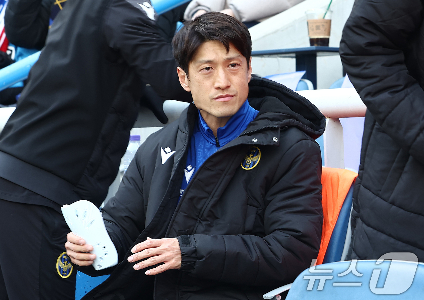 (인천=뉴스1) 김민지 기자 = 28일 오후 인천시 중구 인천축구전용경기장에서 열린 하나은행 K리그1 2026 공식 개막전 인천 유나이티드와 FC서울의 경기에서 최근 울산HD에서 …