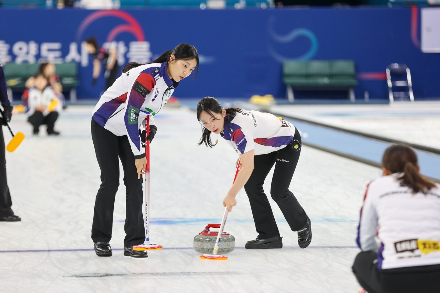 본문 이미지 - 제107회 전국동계체육대회 컬링 경기 모습. (대한체육회 제공)