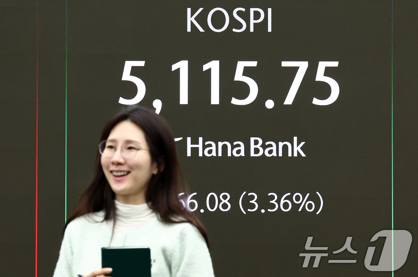 (서울=뉴스1) 최지환 기자 = 한국거래소가 코스피에 매수 사이드카를 발동한 3일 오전 서울 중구 하나은행 본점 딜링룸 전광판에 증시 현황이 표시되어 있다. 2026.2.3/뉴스1 …