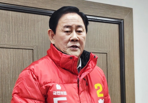 발언하는 최경환 경북지사 예비후보