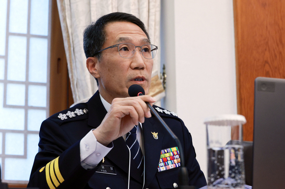 발언하는 유재성 경찰청장 직무대행