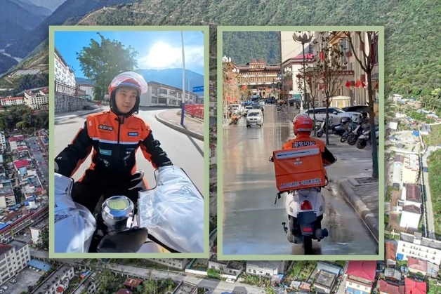 히말라야 외딴 마을 유일한 전업 배달원…"하루 200건, 수입 20만원 이상"