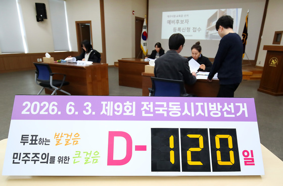 한산한 예비 후보자 등록 창구