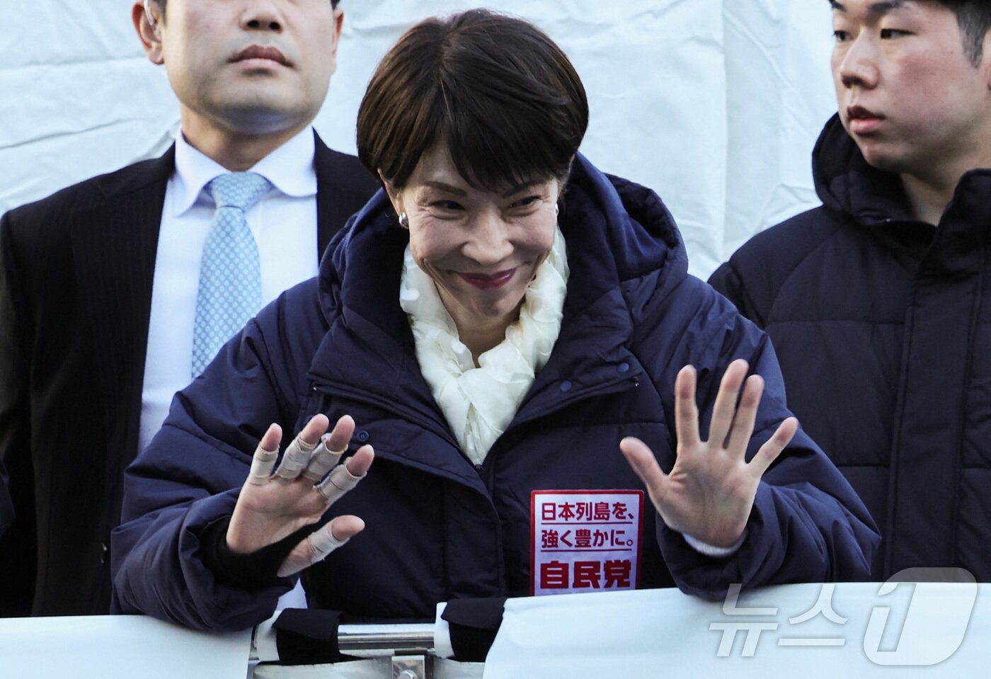 본문 이미지 - 다카이치 사나에 일본 총리가 3일 사이타마현 도코로자와에서 열린 조기총선 유세에 참석했다. 2026.2.3 ⓒ 로이터=뉴스1 ⓒ News1 김경민 기자