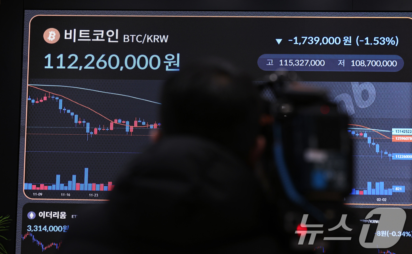 (서울=뉴스1) 구윤성 기자 = 4일 오전 서울 서초구 빗썸라운지 강남본점 현황판에 비트코인과 이더리움 등 암호화폐(가상화폐) 거래 가격이 표시되고 있다.미국 항공모함에 접근한 이 …
