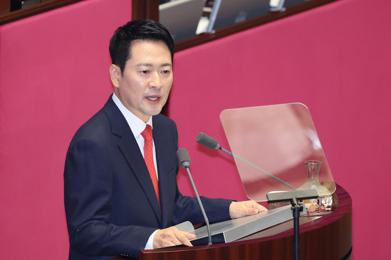 교섭단체 대표연설하는 장동혁