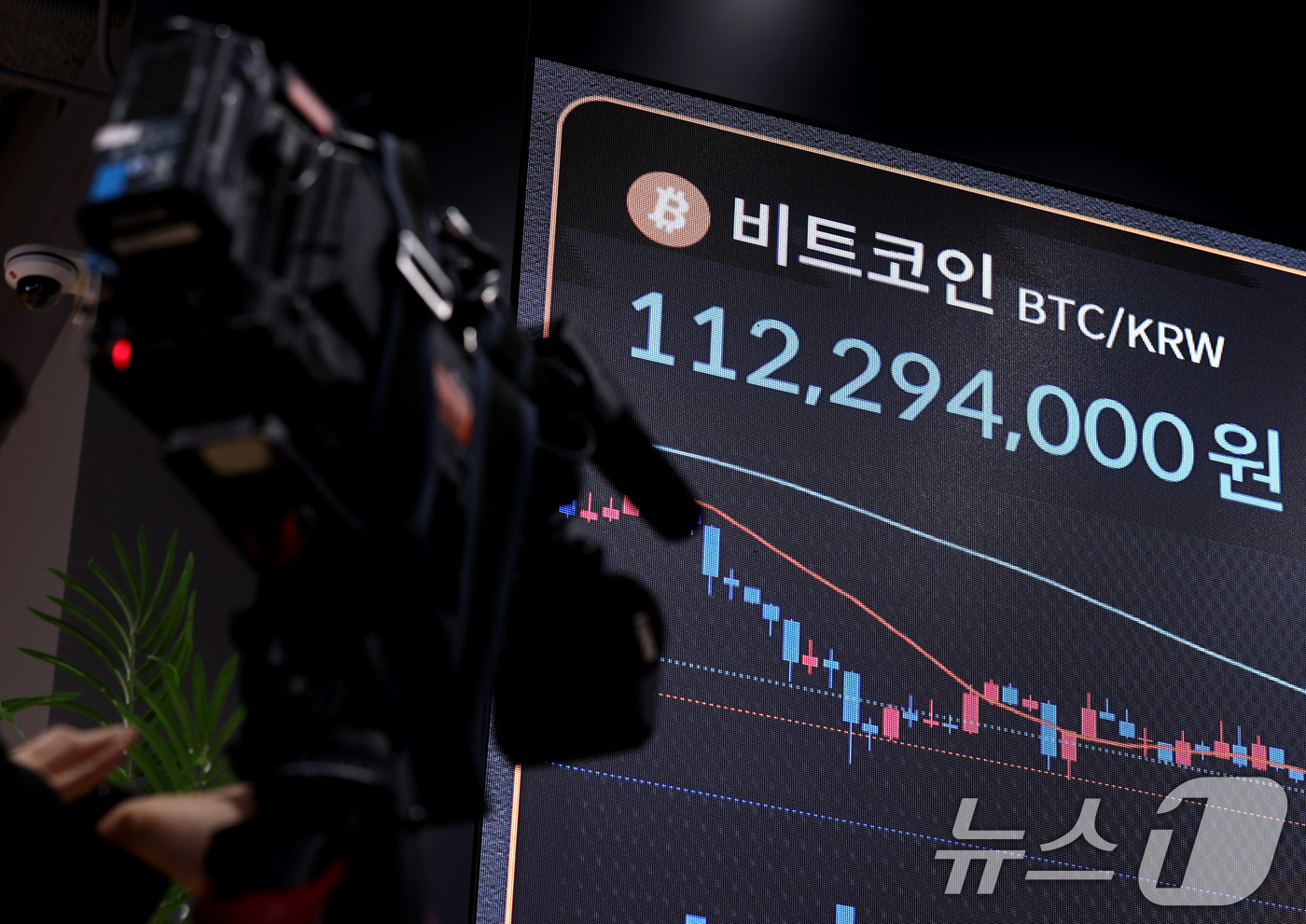 (서울=뉴스1) 구윤성 기자 = 4일 오전 서울 서초구 빗썸라운지 강남본점 현황판에 비트코인 거래 가격이 표시되고 있다.미국 항공모함에 접근한 이란 드론이 격추되는 등 다시 중동 …