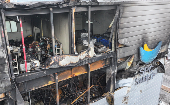 불에 탄 SPC삼립 시화공장 내부