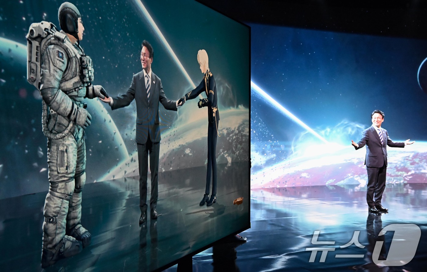 (서울=뉴스1) 청사사진기자단 = 문화컨텐츠 현장 방문에 나선 김민석 국무총리가 4일 경기 성남시 네이버 1784에서 3D 콘텐츠 전문 제작 스튜디오 '모션 스테이지'를 체험하고 …