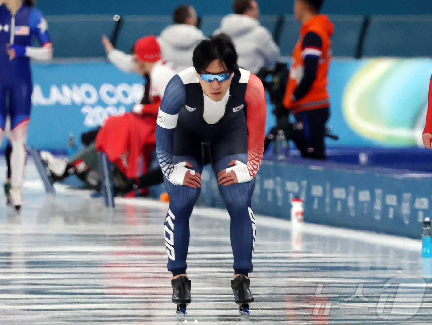 (밀라노=뉴스1) 김진환 기자 = 2026 밀라노·코르티나담페초 동계올림픽 개막을 이틀 앞둔 4일(현지시간) 이탈리아 밀라노 스피드스케이팅 스타디움에서 열린 남자 스피드스케이팅 5 …