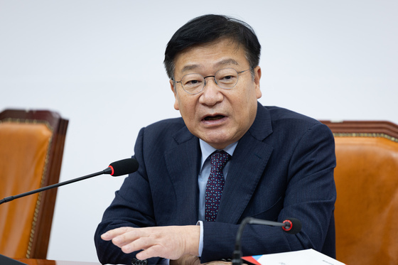 기자간담회 하는 정점식 野 정강정책및당헌당규개정 특위원장