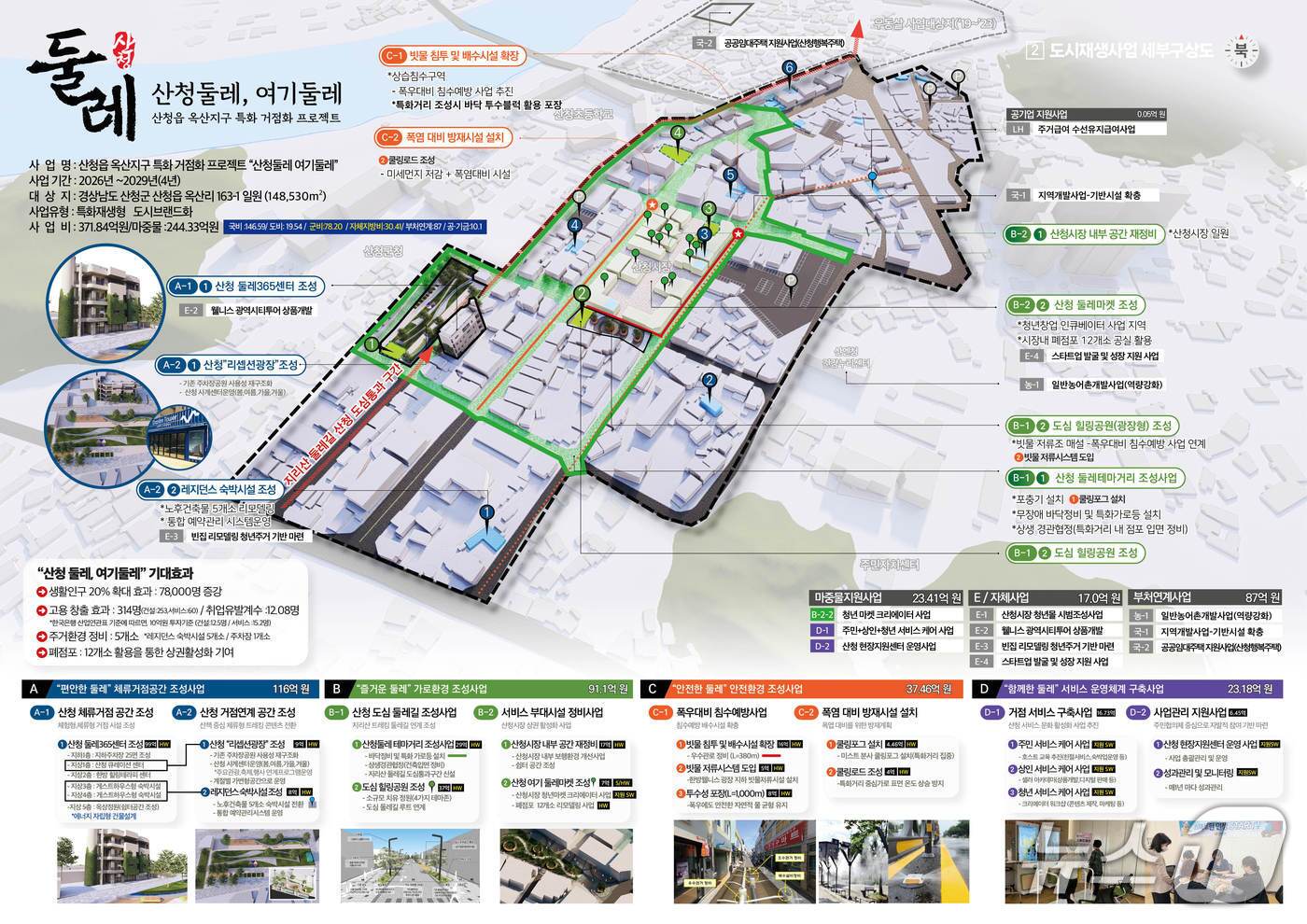 본문 이미지 - 산청 옥산지구 도시재생사업 계획도(산청군 제공. 재판매 및 DB금지).