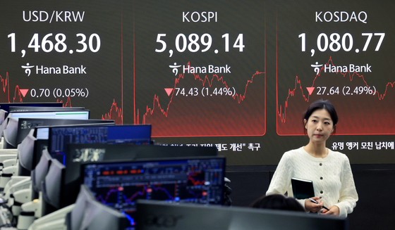 코스피 하락 마감, 5000선은 사수