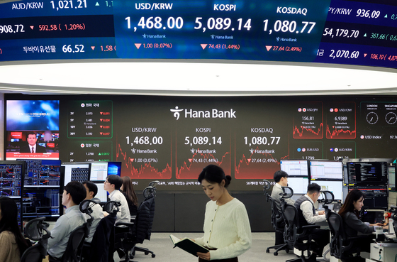 하락곡선 그리며 장마감한 코스피·코스닥