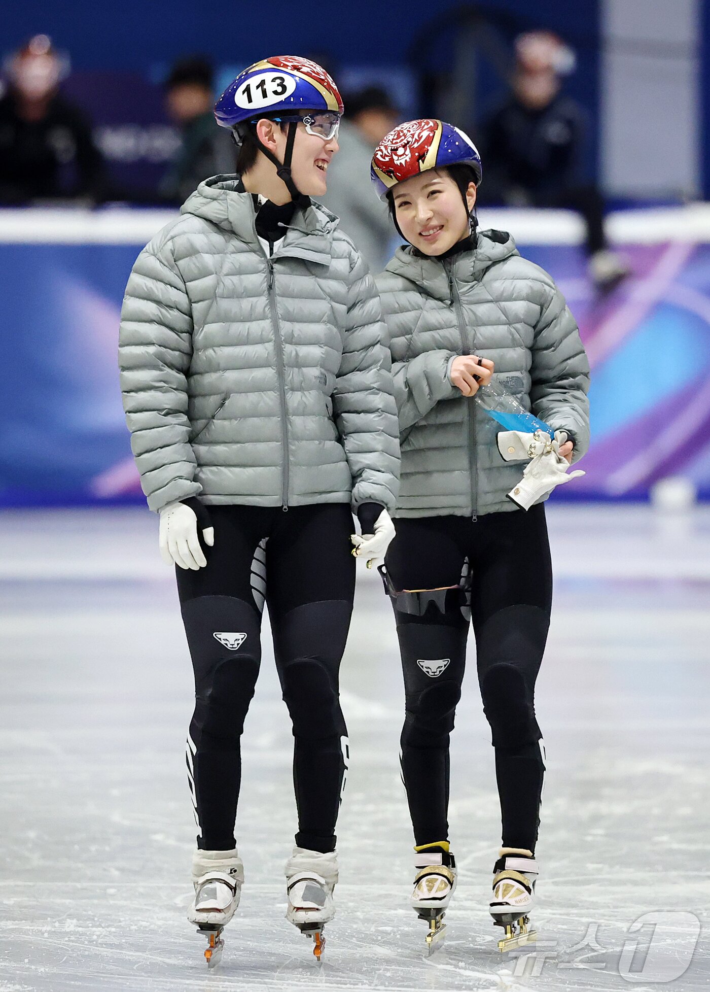 본문 이미지 - 쇼트트랙 대표팀의 임종언(왼쪽)과 김길리 ⓒ 뉴스1 김진환 기자