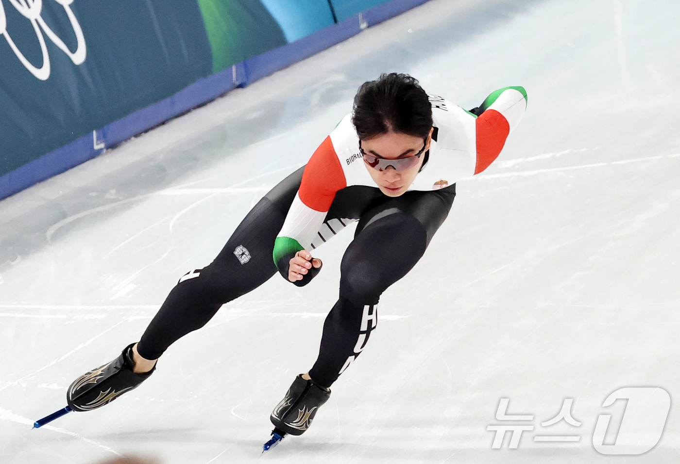 (밀라노=뉴스1) 김진환 기자 = 헝가리로 귀화한 스피드스케이팅 김민석이 7일(현지시간) 이탈리아 밀라노 스피드스케이팅 스타디움에서 훈련하고 있다. 2026.2.7/뉴스1