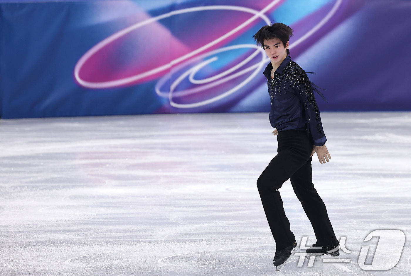 (밀라노=뉴스1) 김성진 기자 = 피겨 차준환이 7일(현지시간) 이탈리아 밀라노 아이스 스케이팅 아레나에서 열린 2026 밀라노·코르티나담페초 동계올림픽 피겨 스케이팅 팀 이벤트( …