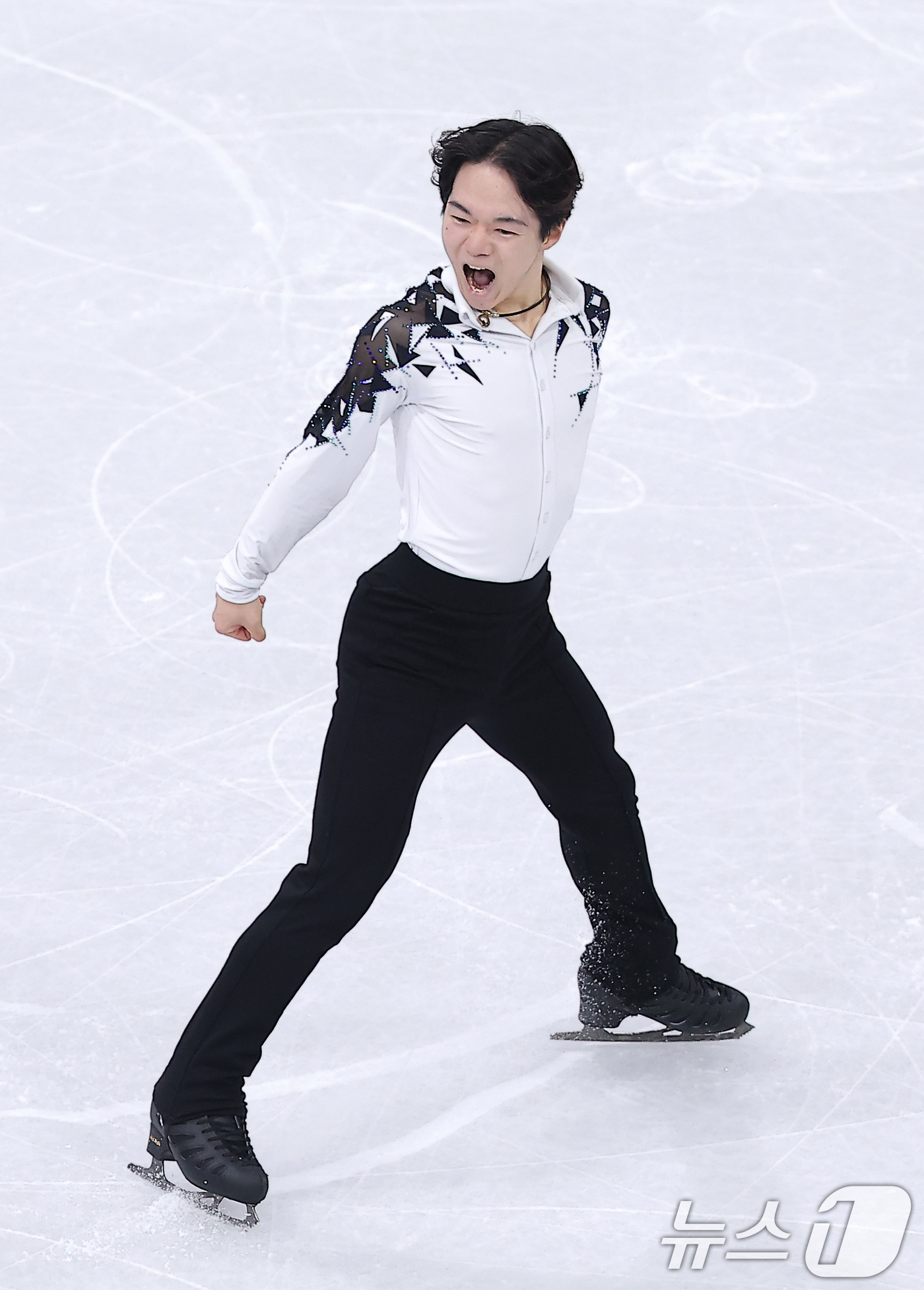 (밀라노=뉴스1) 김성진 기자 = 일본 피겨선수 일리야 카기야마 유마가 7일(현지시간) 이탈리아 밀라노 아이스 스케이팅 아레나에서 열린 2026 밀라노·코르티나담페초 동계올림픽 피 …