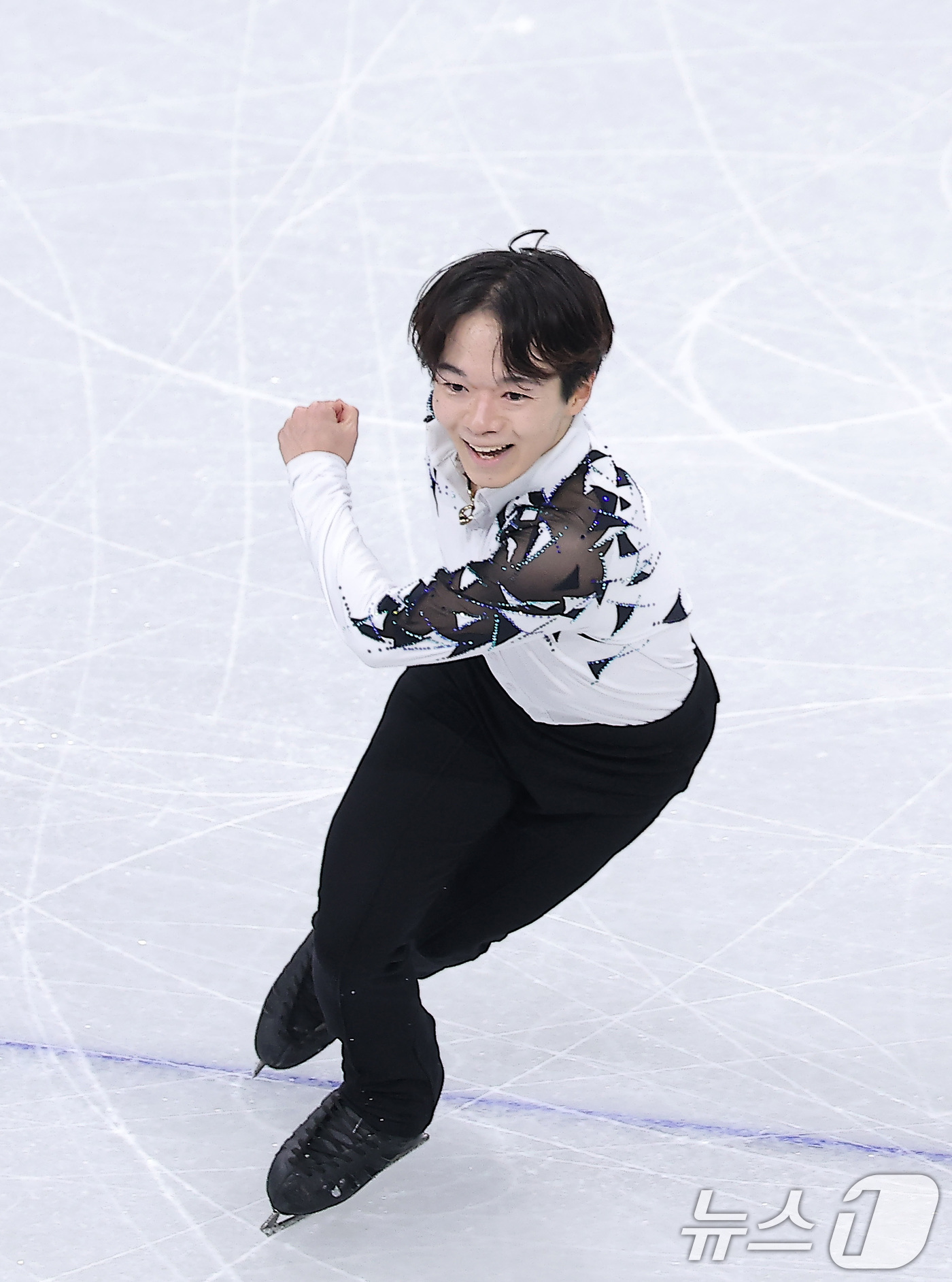 (밀라노=뉴스1) 김성진 기자 = 일본 피겨선수 일리야 카기야마 유마가 7일(현지시간) 이탈리아 밀라노 아이스 스케이팅 아레나에서 열린 2026 밀라노·코르티나담페초 동계올림픽 피 …