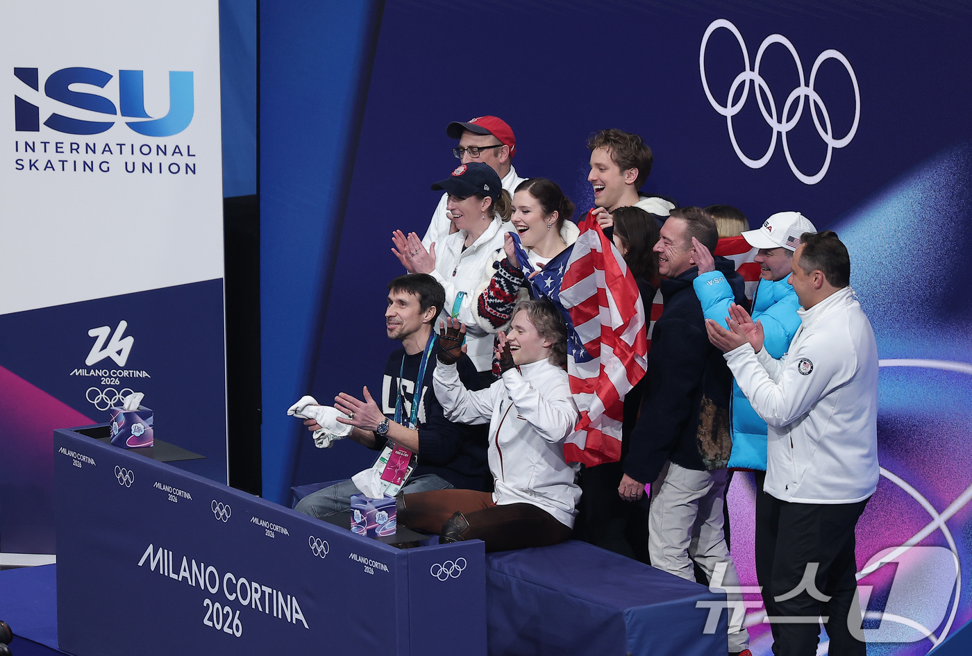 (밀라노=뉴스1) 김성진 기자 = 미국 피겨선수 일리야 말리닌이 7일(현지시간) 이탈리아 밀라노 아이스 스케이팅 아레나에서 열린 2026 밀라노·코르티나담페초 동계올림픽 피겨 스케 …