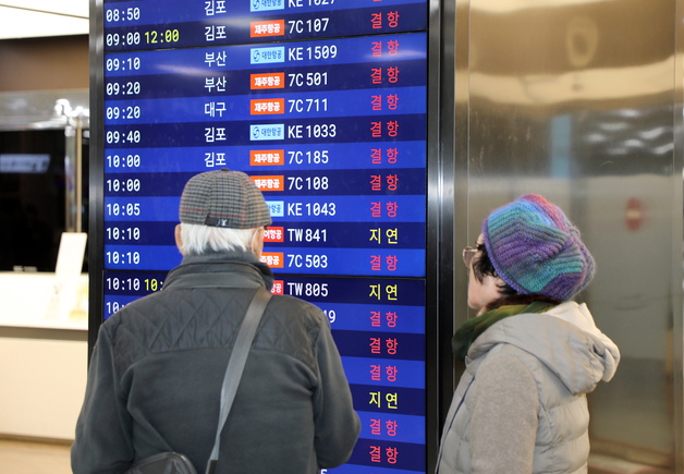 전날 대규모 결항 사태 빚은 제주공항 정상 운항