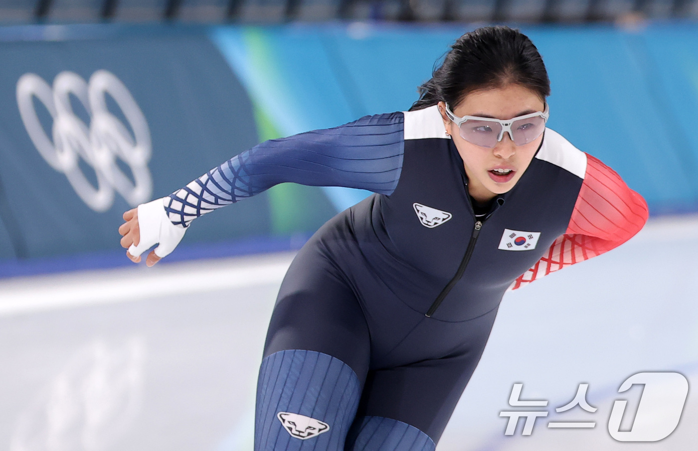 (밀라노=뉴스1) 김성진 기자 = 스피드스케이팅 이나현이 8일(현지시간) 이탈리아 밀라노 스피드스케이팅 스타디움에서 훈련하고 있다.  2026.2.8/뉴스1