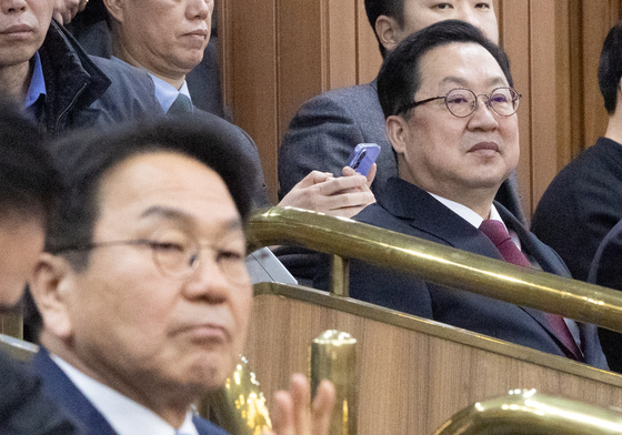 행정구역 통합관련 입법공청회 방청하는 강기정, 이장우 시장