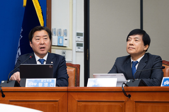 2차 특검 추천 관련 발언하는 황명선 최고