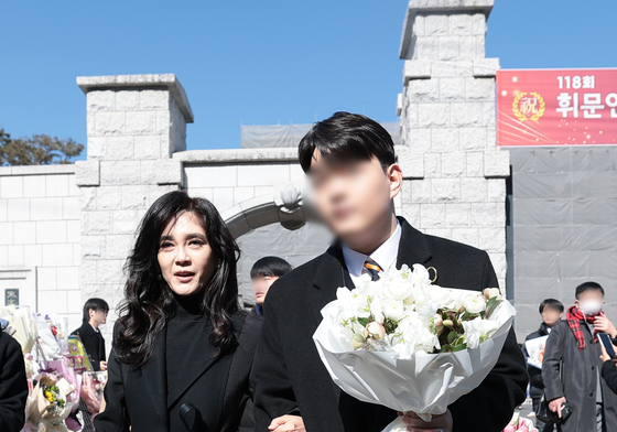 이부진 사장, 아들과 함께