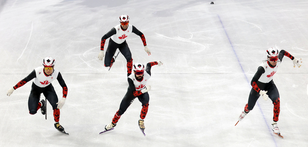 훈련하는 캐나다 쇼트트랙 대표팀